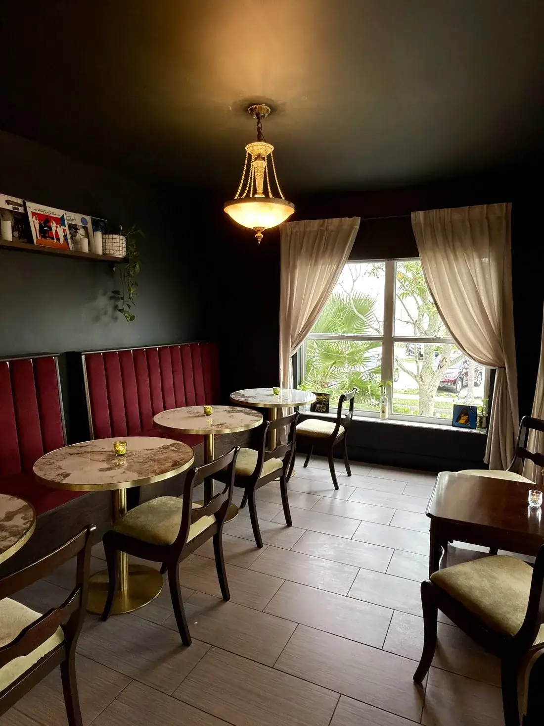Window seats in the café