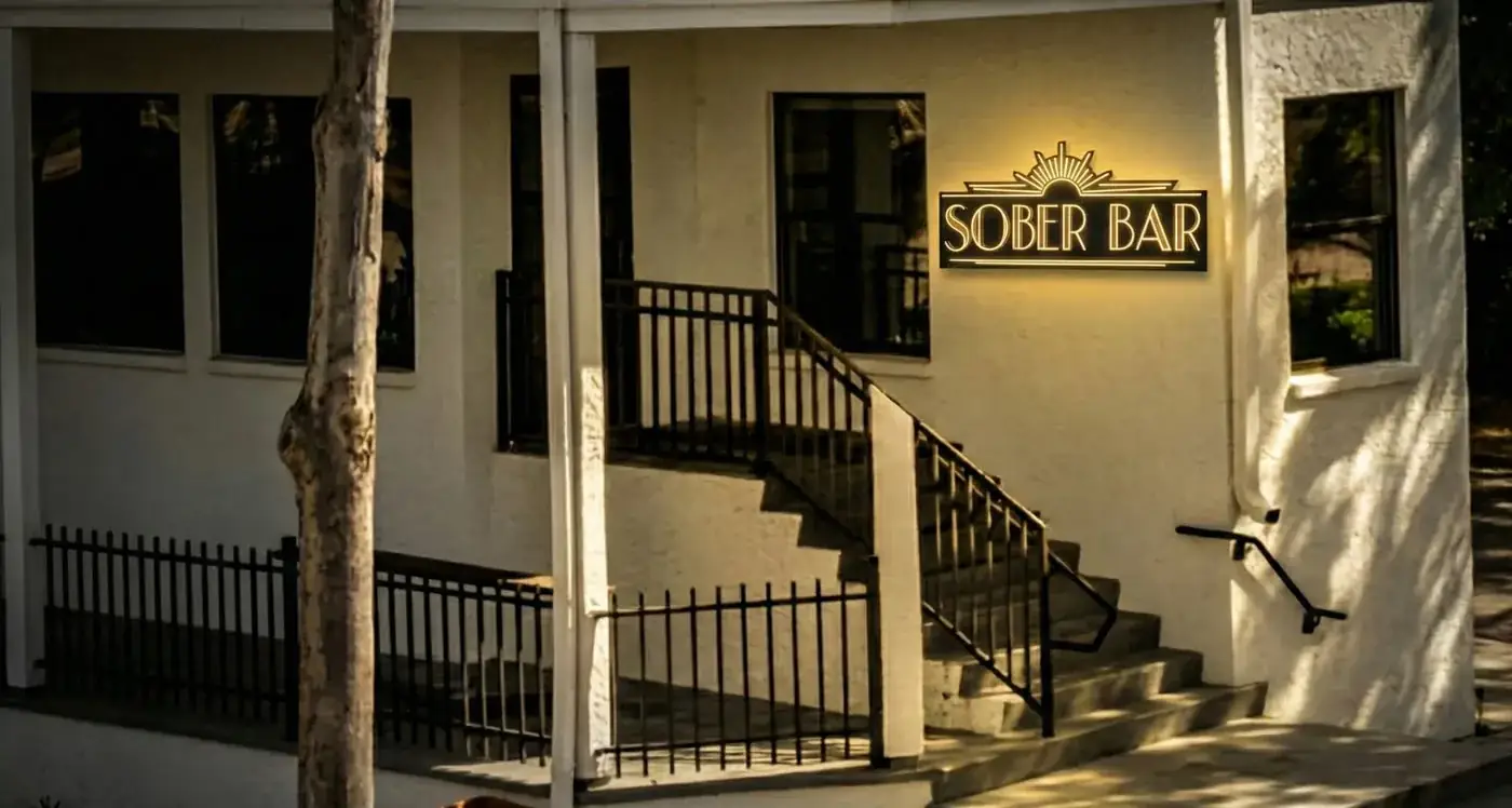 The front of Sober Bar on Beach Boulevard by day
